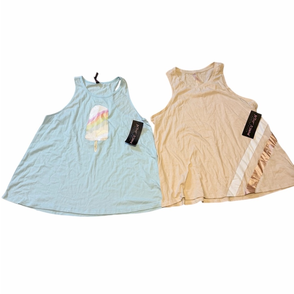 🌼🌟NWT BETSEY JOHNSON Sleeveless Tops Set - Blue and Cream